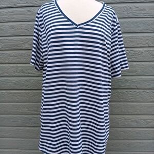 Terra & Sky Blue Cove and Arctic White Striped Tee